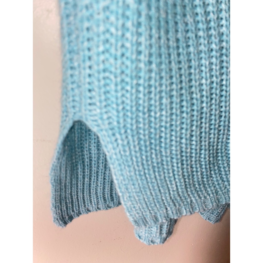 Lane Bryant Turtleneck Sweater Womens 26/28 Blue Chunky Knit Cuffed Sleeve Cozy - Picture 8 of 9
